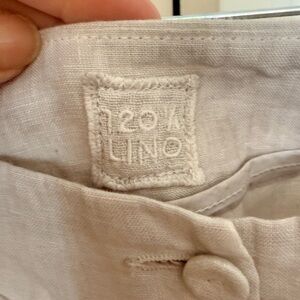 120% LINO Cream Linen Wide Leg Pants
